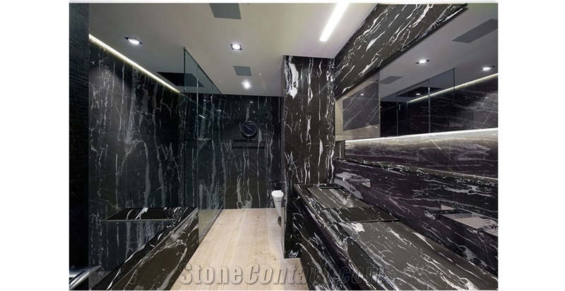 China Port Black Marble Polished Countertop Vanity