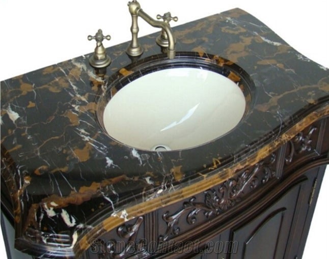 China Portoro Marble Polished Kitchen Countertop