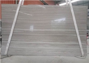 China White Wooden Marble Polished Slabs