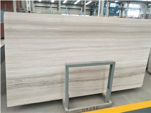 China White Wooden Marble Polished Slab Tiles