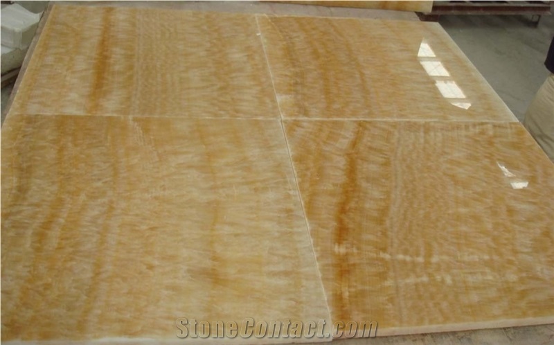 China Yellow Onyx Tiles Slabs for Decor
