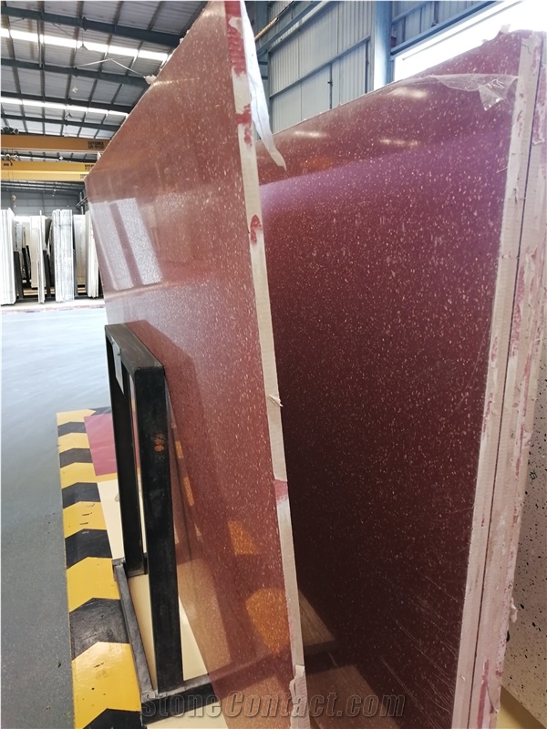 Chinese Red Cement Terrazzo Slabs for Wall