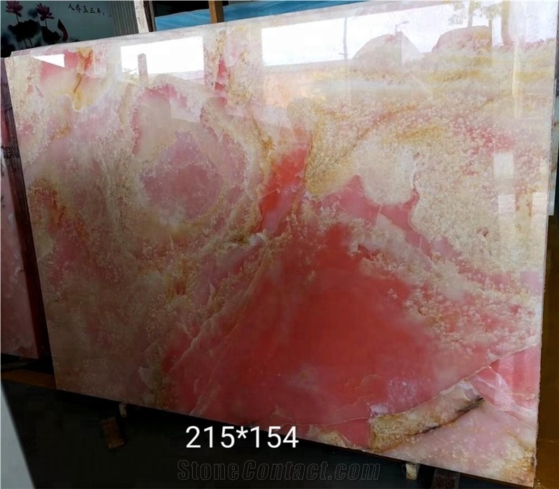 Crystal Pink Onyx Stone Slabs