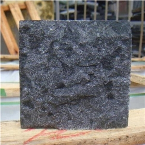 Flamed Black G684 Basalt Cobblestone with Mesh
