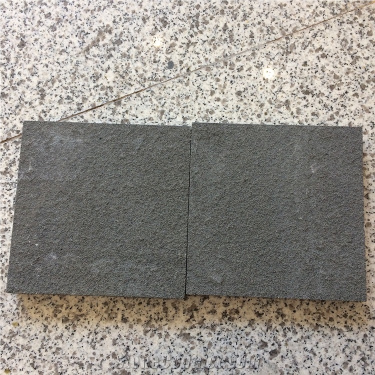 Flamed China Natural Black Sandstone Slabs Tiles
