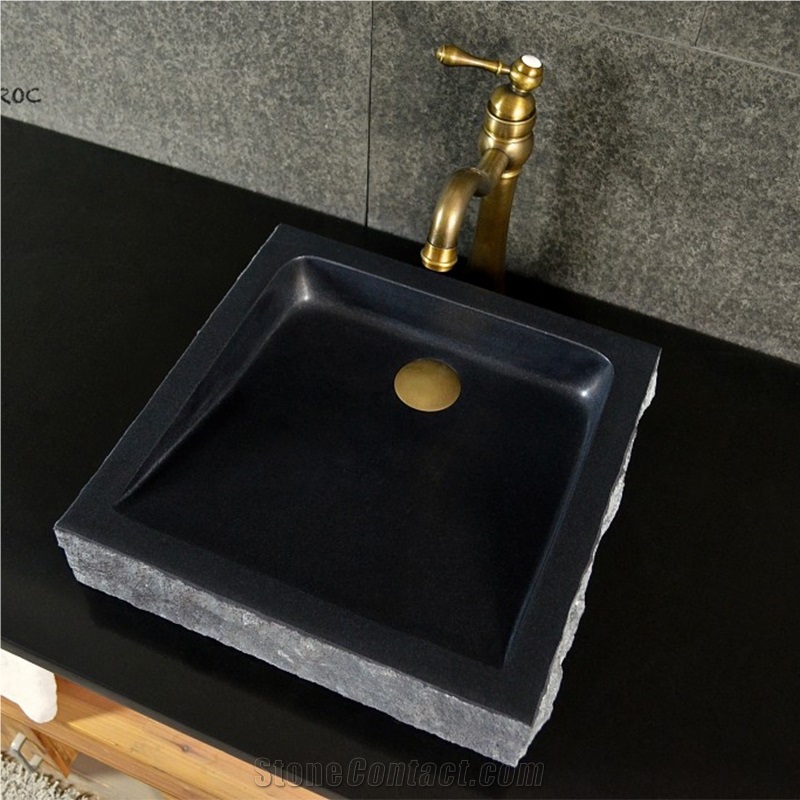 G684 Black Granite Stone Bathroom Veseel Sink