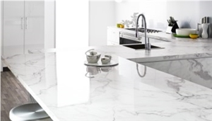 Greece Jazz White Marble Polished Kitchen Countertop
