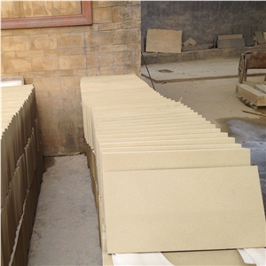 Honed Natural China Beige Sandstone Slabs Tiles