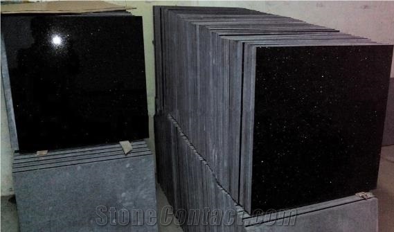 India Black Galaxy Granite Polished Slabs&Tiles