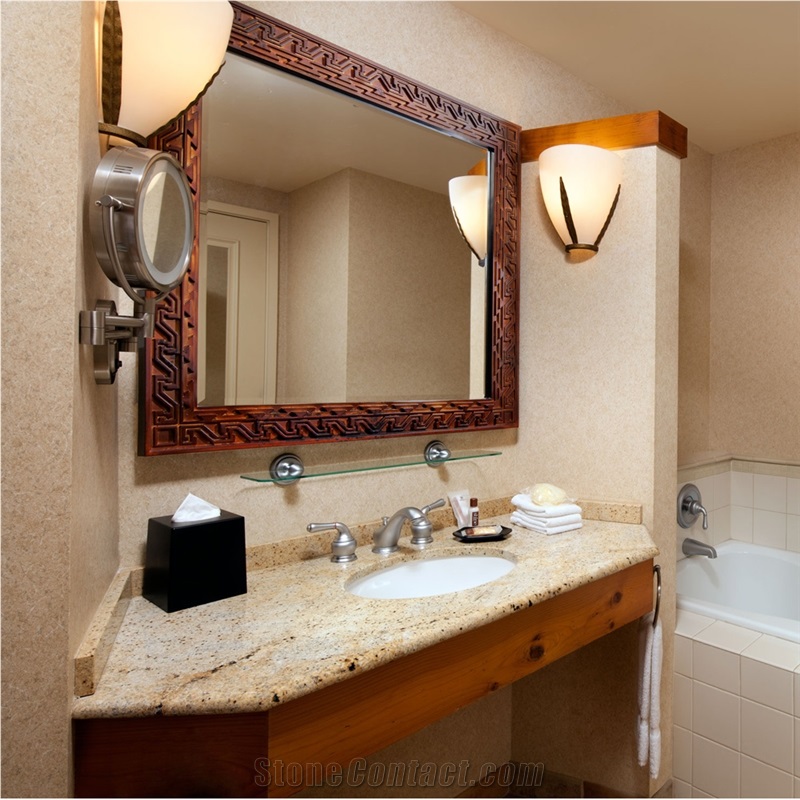 Indian Kashmir Gold Granite Bathroom Countertop