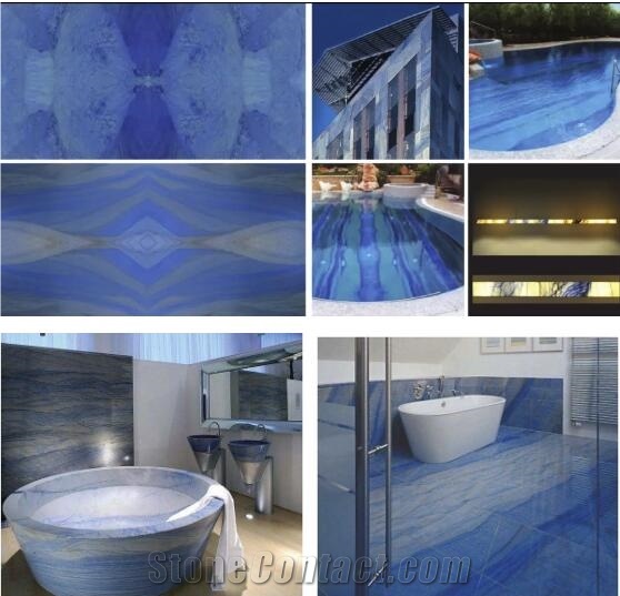 Luxury Blue Stone for Table, Feature Wall, Floor