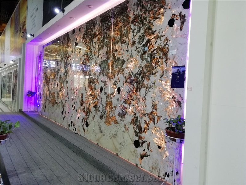 Luxury Transparent Gem Stone Slabs for Feature Wall