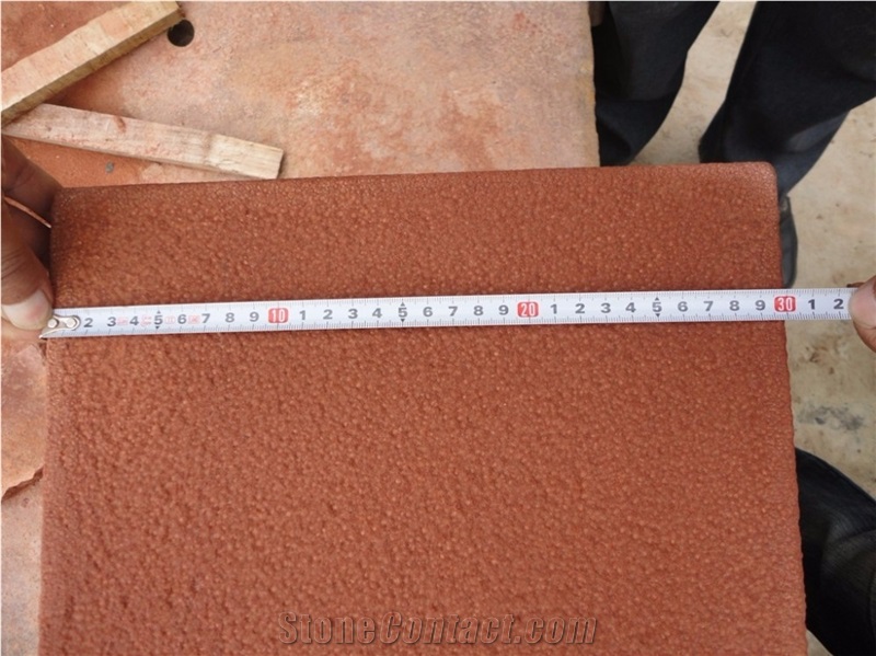 Machine Cut China Red Sandstone Tiles Slabs