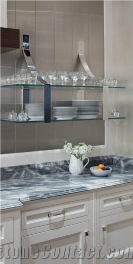 Namibia Calacatta Blue Marble Polished Countertop