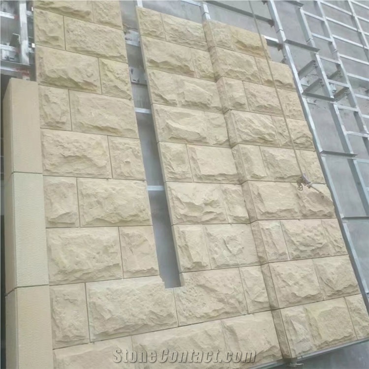Natural China Beige Sandstone Wall Cladding Tiles