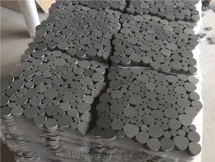 Natural Gray Basalt Stone Bluestone Mosaic Tiles