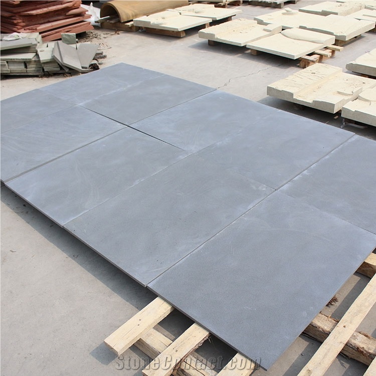 Outdoor Flamed China Black Sandstone Floor Tiles