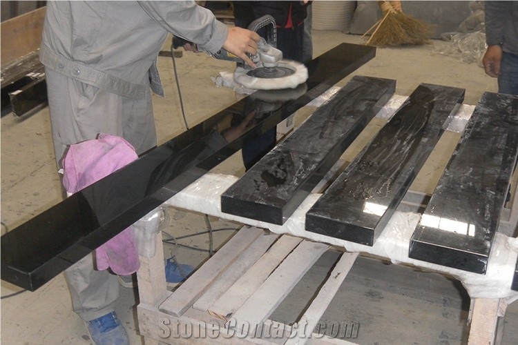 Polished Beiyue Black Granite Slabs for Countertop