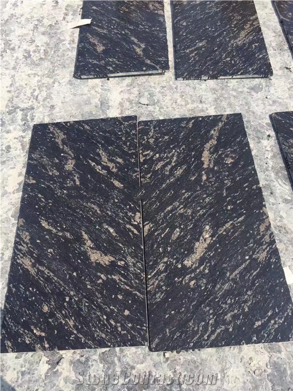 Polished Black Gold Cloud Tiles for Floor