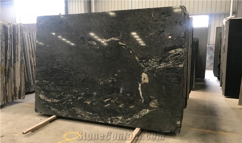 Polished Chinese Titanium Granite Slabs