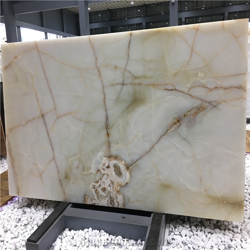 Polished Iran White Snow Onyx Stone Slabs