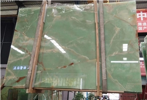 Polished Pakistan Light Green Onyx Stone Tile Slab