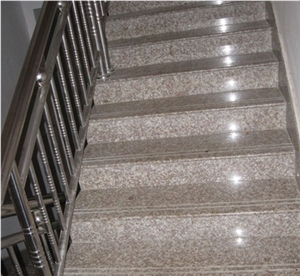 Polished Peach Red Granite for Stairs,Steps