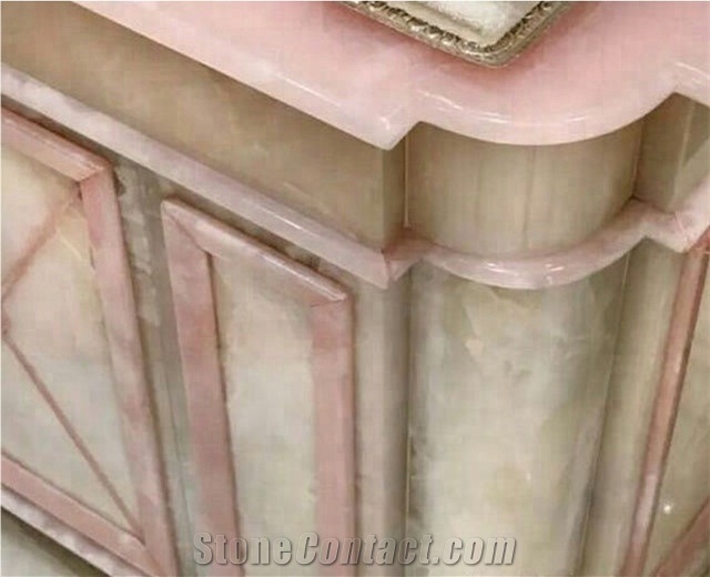 Polished Pink Crystal Semi-Precious Stone Slabs