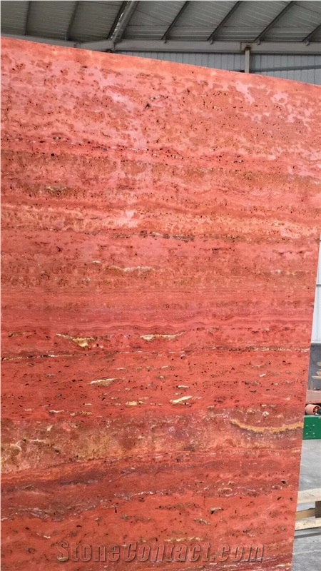 Polished Turkey Arizona Red Travertine Stone Slabs