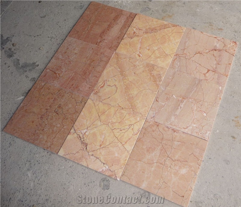 Polished Turkey Red Sahara Rose Marble Floor Tiles