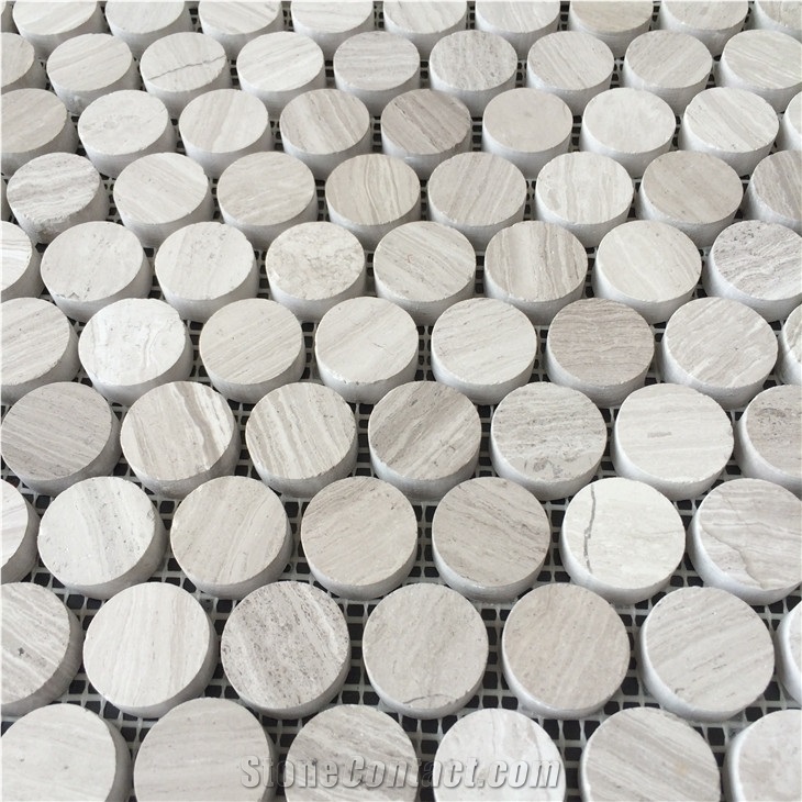 Polished White Grain Limestone Mosaic for Kitchen