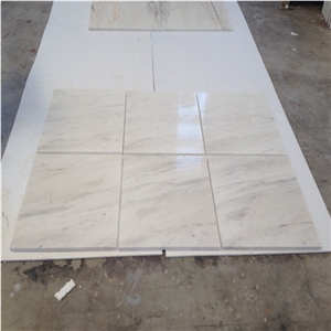 Polished White Volakas Haemus Marble Flooring Tile