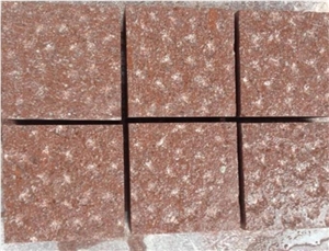 Red Porphyry G666 Pineapple Surface Cube Stone
