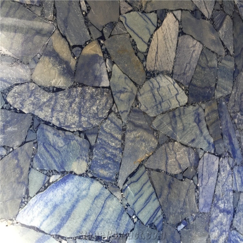Semi Precious Azul Macauba Stone Wall