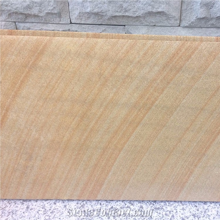 Sichuan Yellow Sandstone Honed Wall Flooring Tiles