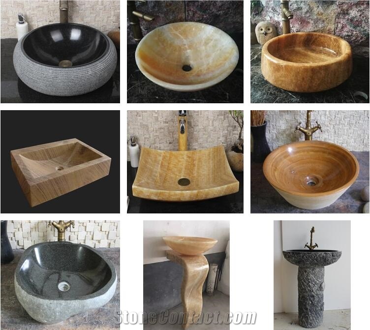 Stone Round Natural River Wash Sink for Project