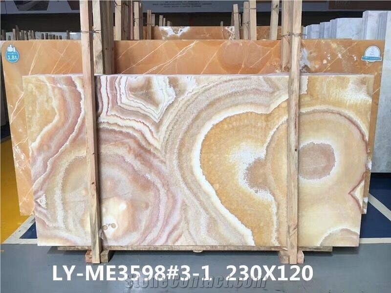 Turkey Golden Cloud Onyx Bathroom Wall Slabs Tiles