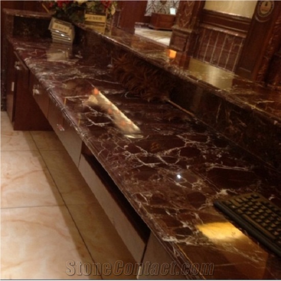 Turkey Rosso Levanto Marble Polished Countertop