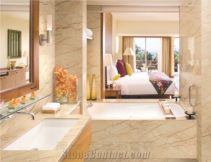 Turkey Sofitel Gold Marble Bathroom Countertops