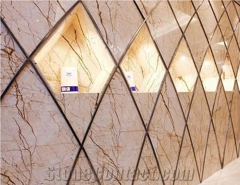 Turkey Sofitel Gold Marble Polished Interior Wall