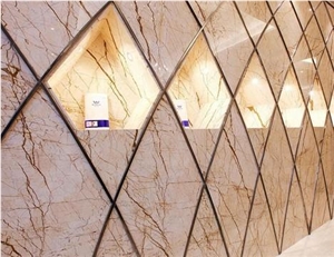 Turkey Sofitel Gold Marble Polished Interior Wall