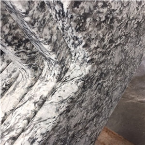 White Spray Wave Granite Bathroom Vanity Tops