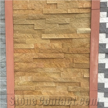 Yellow Sandstone Culture Stone for Wall Decoration