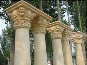 Artisan Hand Carved Natural Stone Pillar