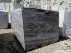 Silver Travertine Stone Block, Iran Silver Travertine