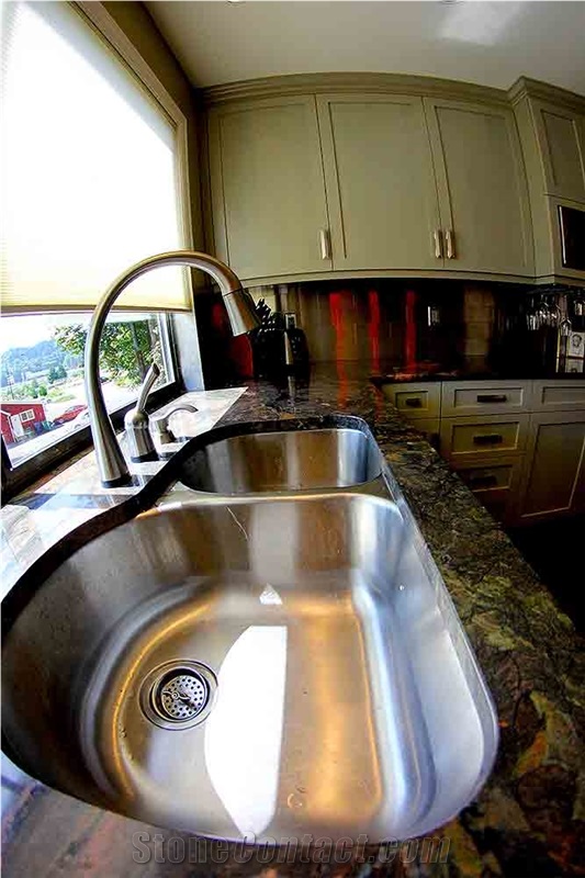 Stainless Steel Sink Custom Granite Countertop