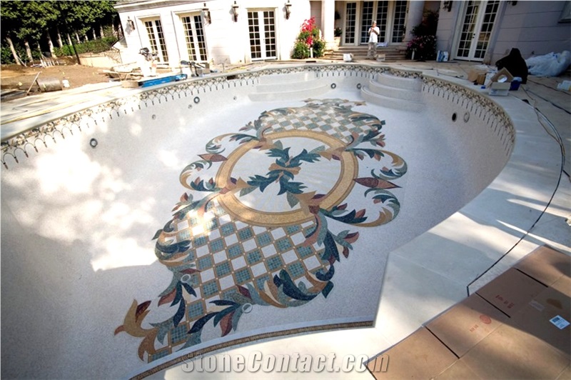 Swimming Pool Mosaic Project, Pool Coping