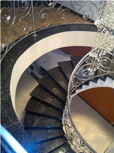 Marron Cohiba Granite Spiral Staircase