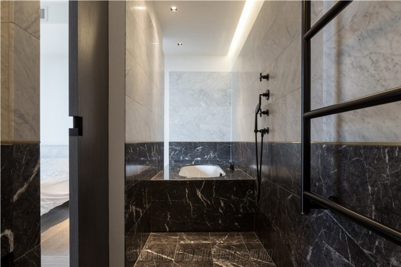 Grigio Argentato Marble Bathroom Renovation