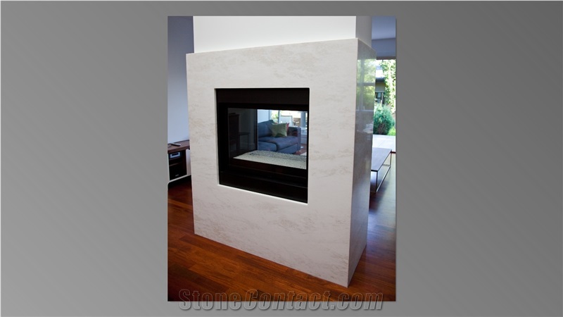 Bianco Rhino Marble Fireplace